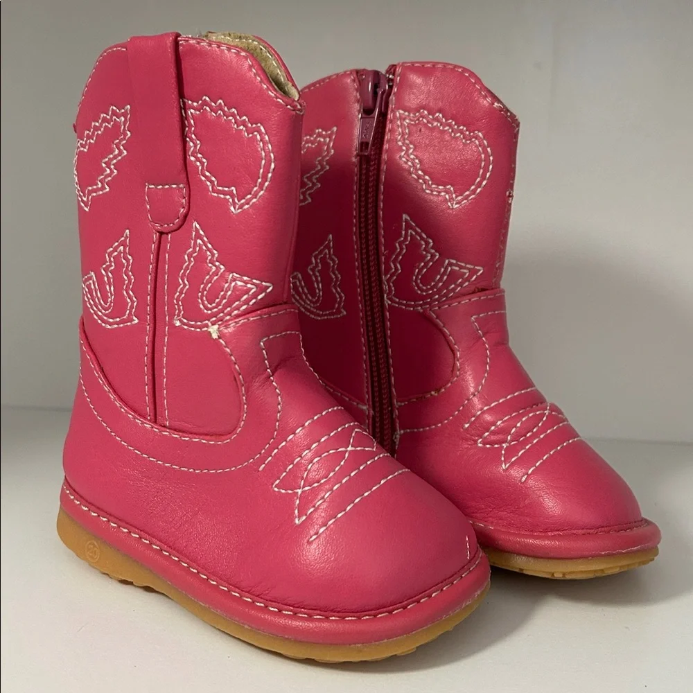 Squeak‎ Me Alligator Girls Toddler 3 Boots Pink Western Zip Up B130